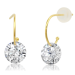 tai Gold vermeil huggies with floating CZ