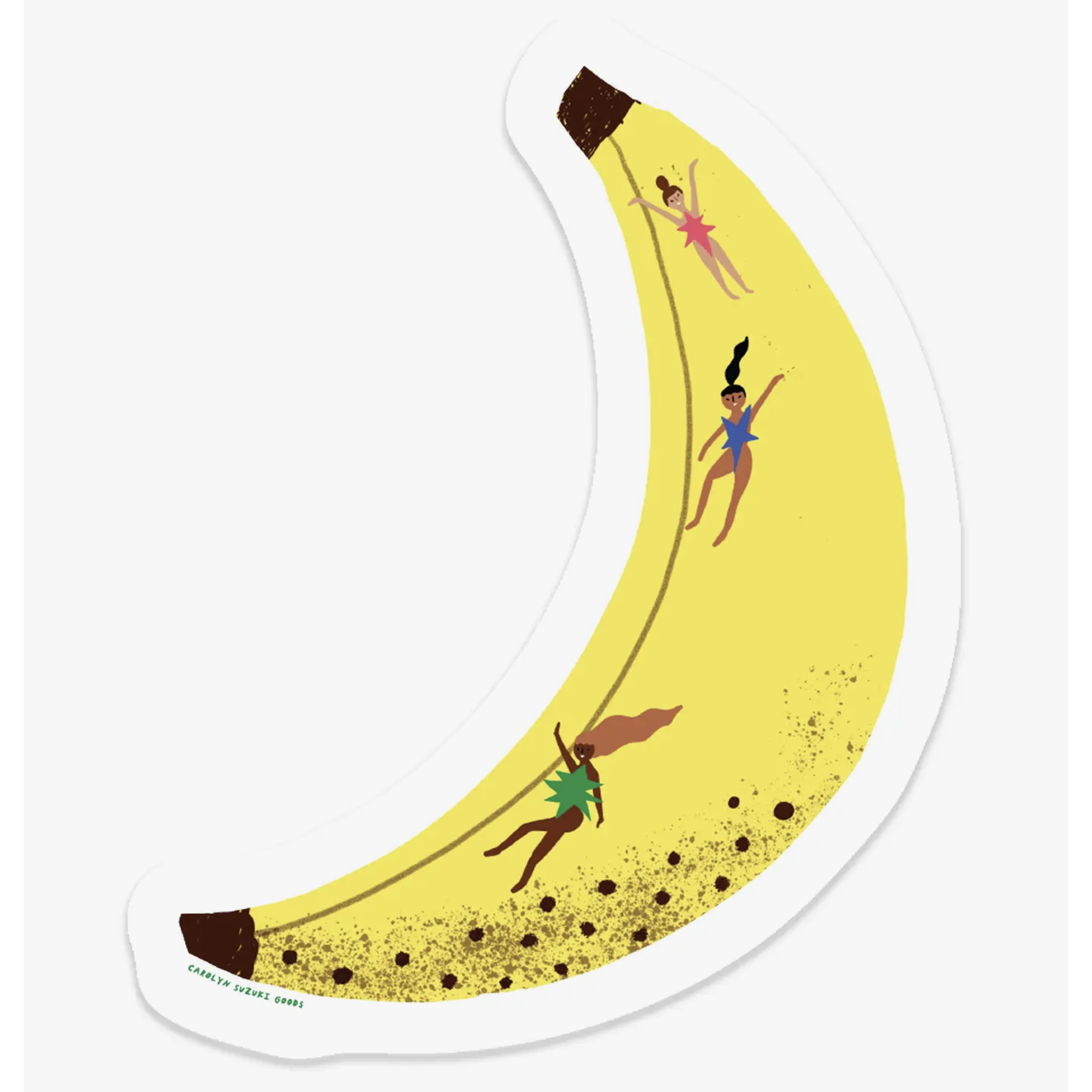 Carolyn Suzuki Yellow Banana Rama - Die Cut Sticker