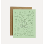 Hello Doodle Green Oh Baby Card