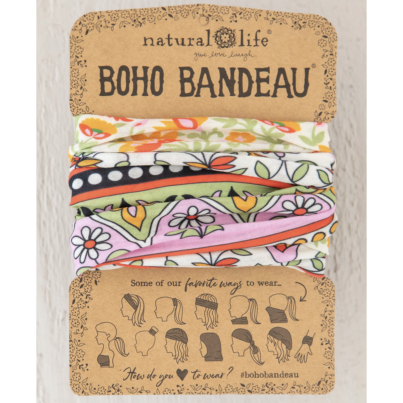 Natural Life Boho Bandeau - Lilac Orange Border