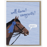 Modern Printed Matter Blue Ribbon Horse Nailed It Congratulations Card