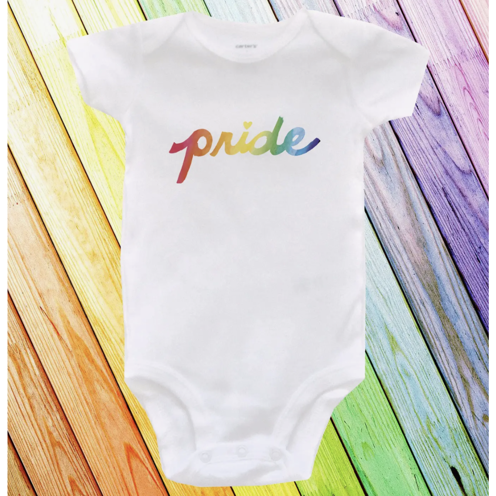 Megan Lee Designs Pride : Baby Bodysuit-White