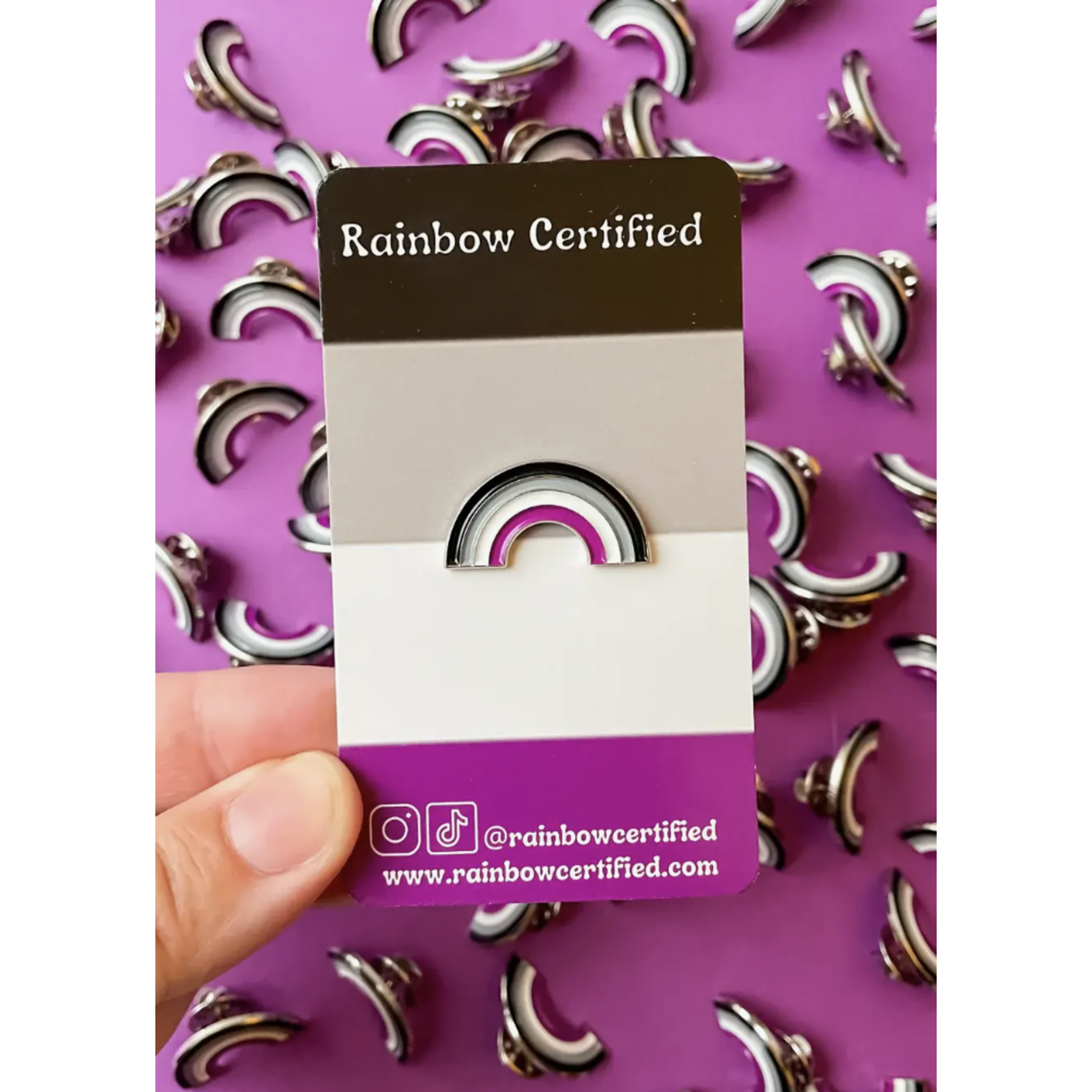 Rainbow Certified Asexual Rainbow Pin