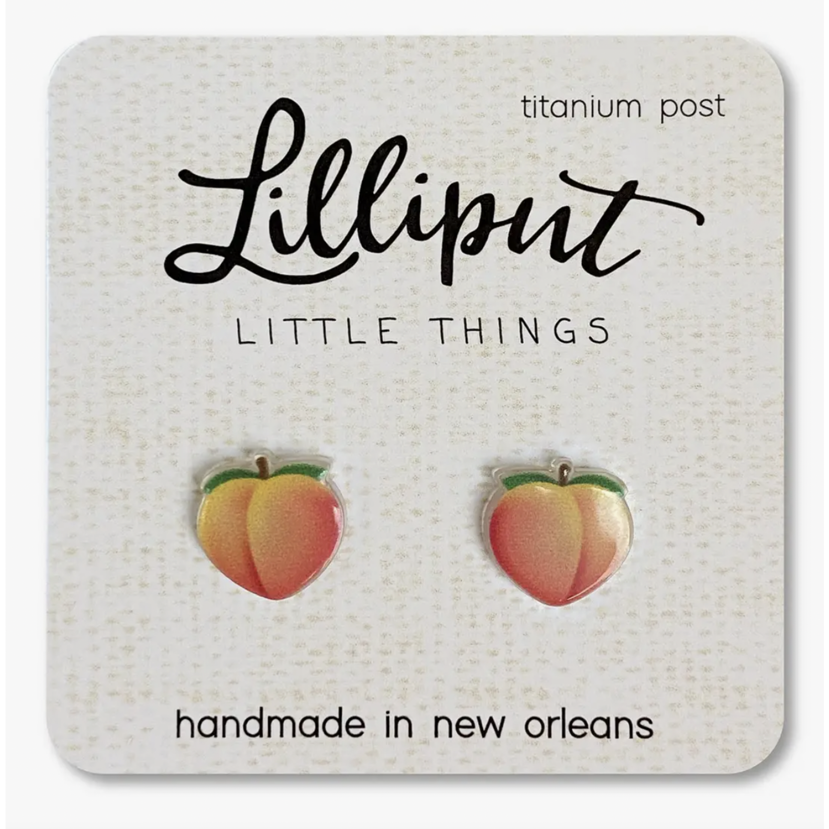 Lilliput Little Things Peach Emoji Earrings