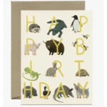 Yeppie Paper Menagerie Various Animals Birthday Card