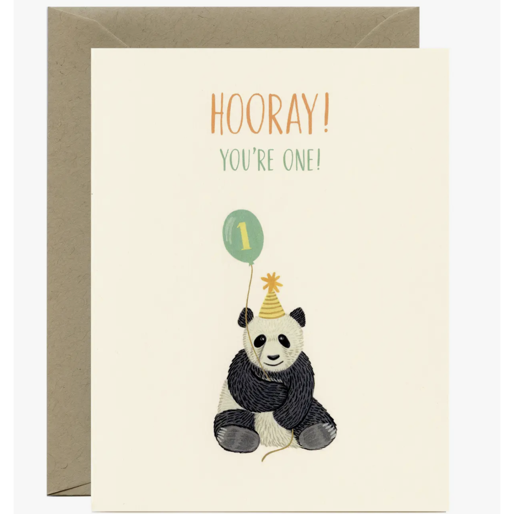 Yeppie Paper Panda First Birthday Card