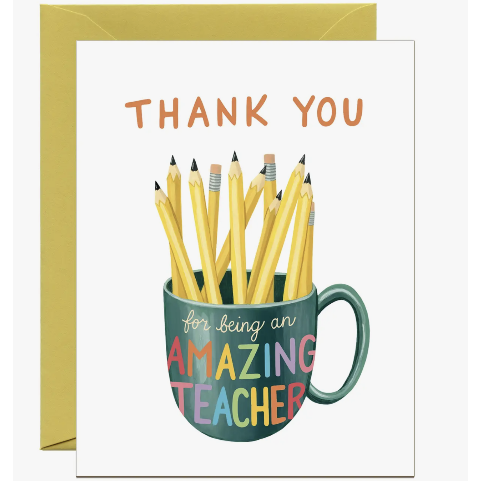 Yeppie Paper Pencils Mug Teacher Appreciation Card
