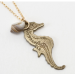 J. Topolski Seahorse Necklace - Brass