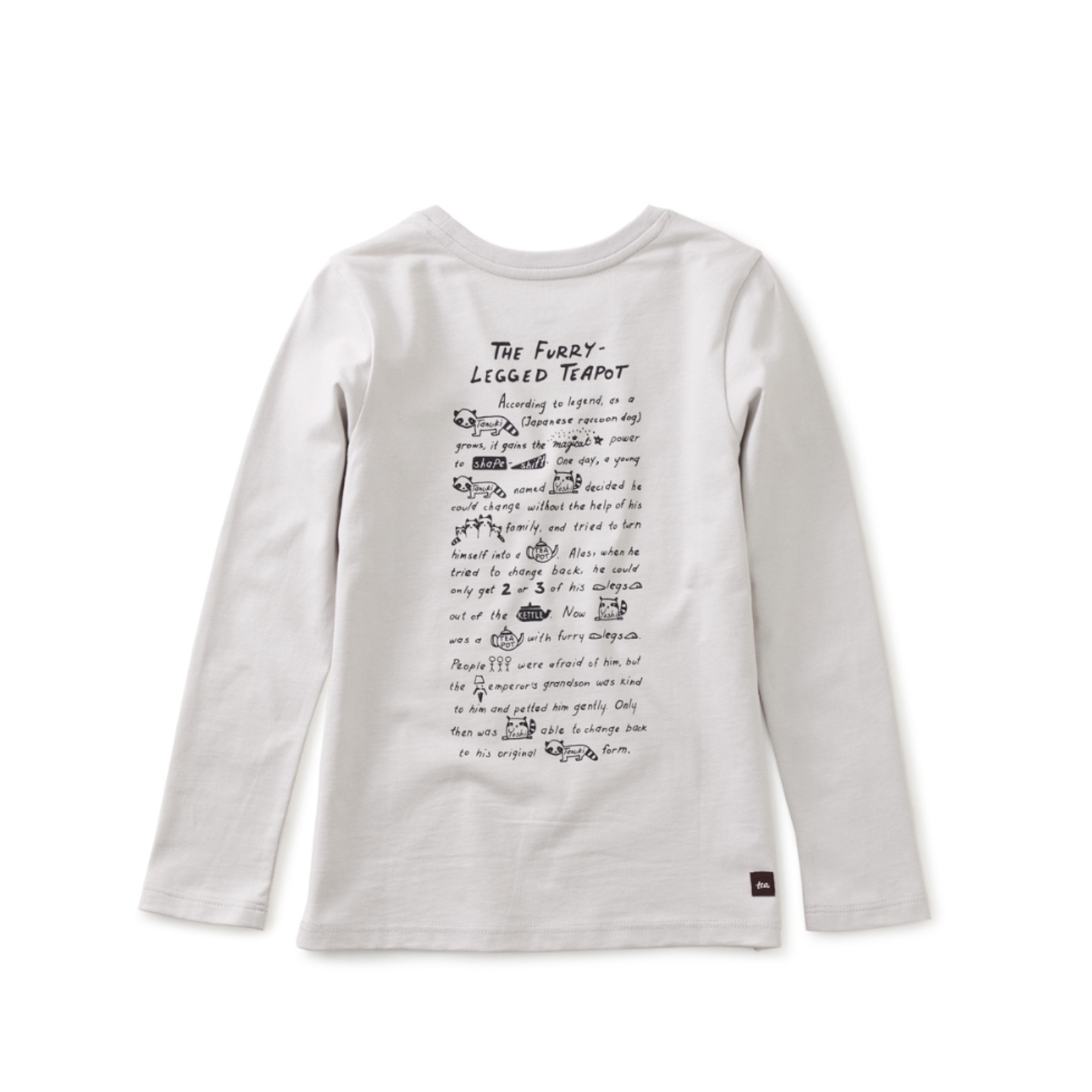 Tea Collection Tanuki Graphic Tee-Dove-FINAL SALE