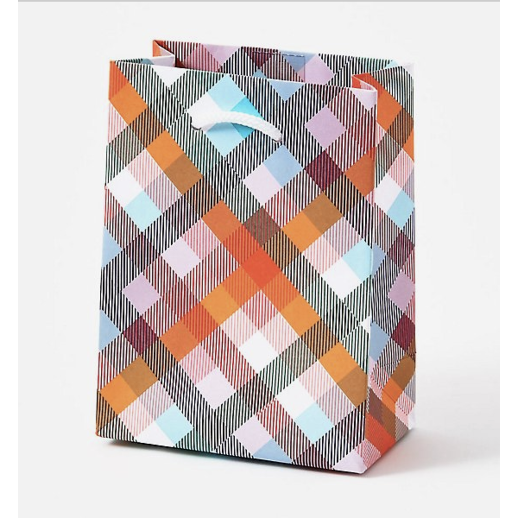 Paper Source Vibrant Plaid Gift Bag-Small
