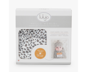 Lulujo Hello World Blanket and Knotted Hat Lulujo Hello World Blanket and Knotted Hat