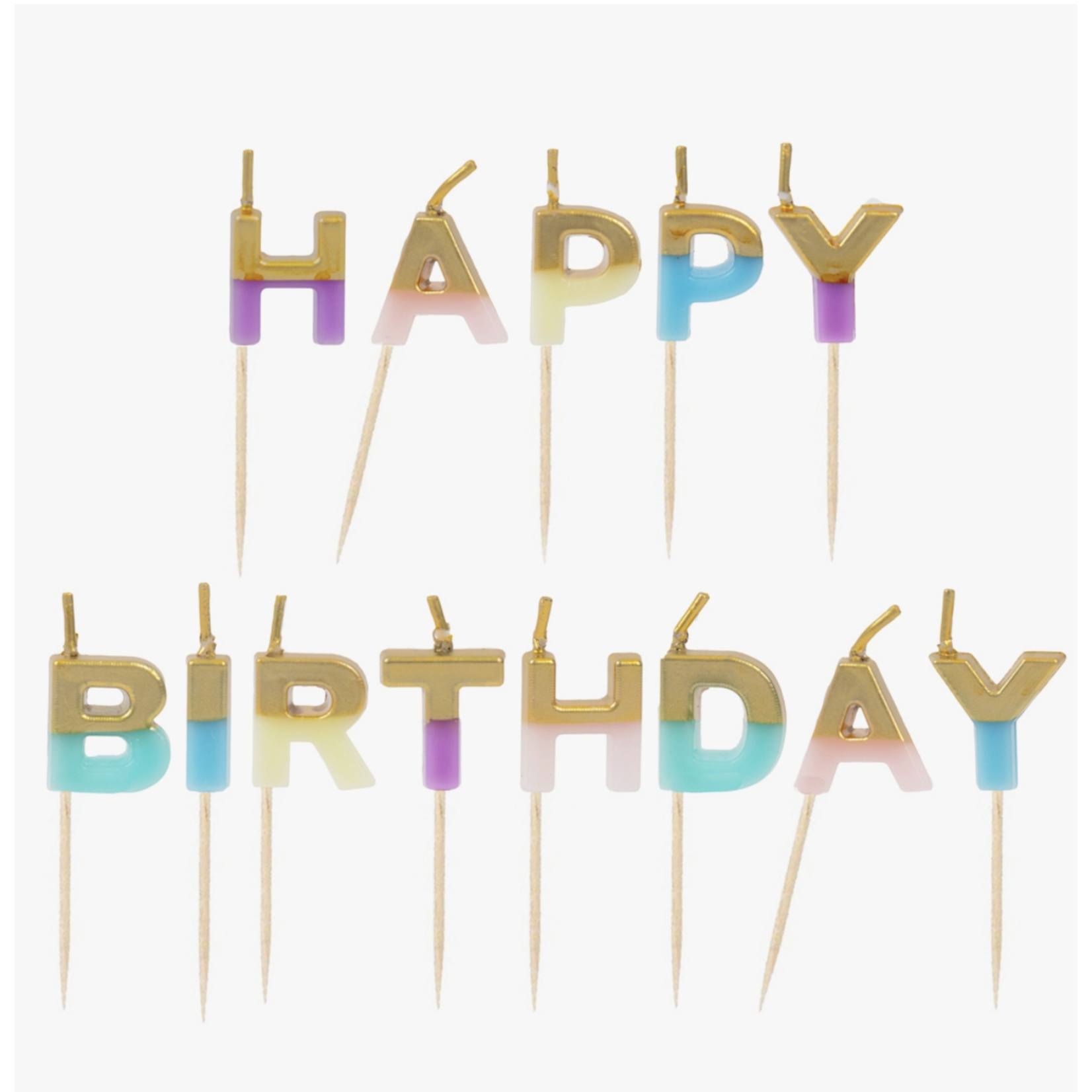 Talking Tables Pastel Color Happy Birthday Candles