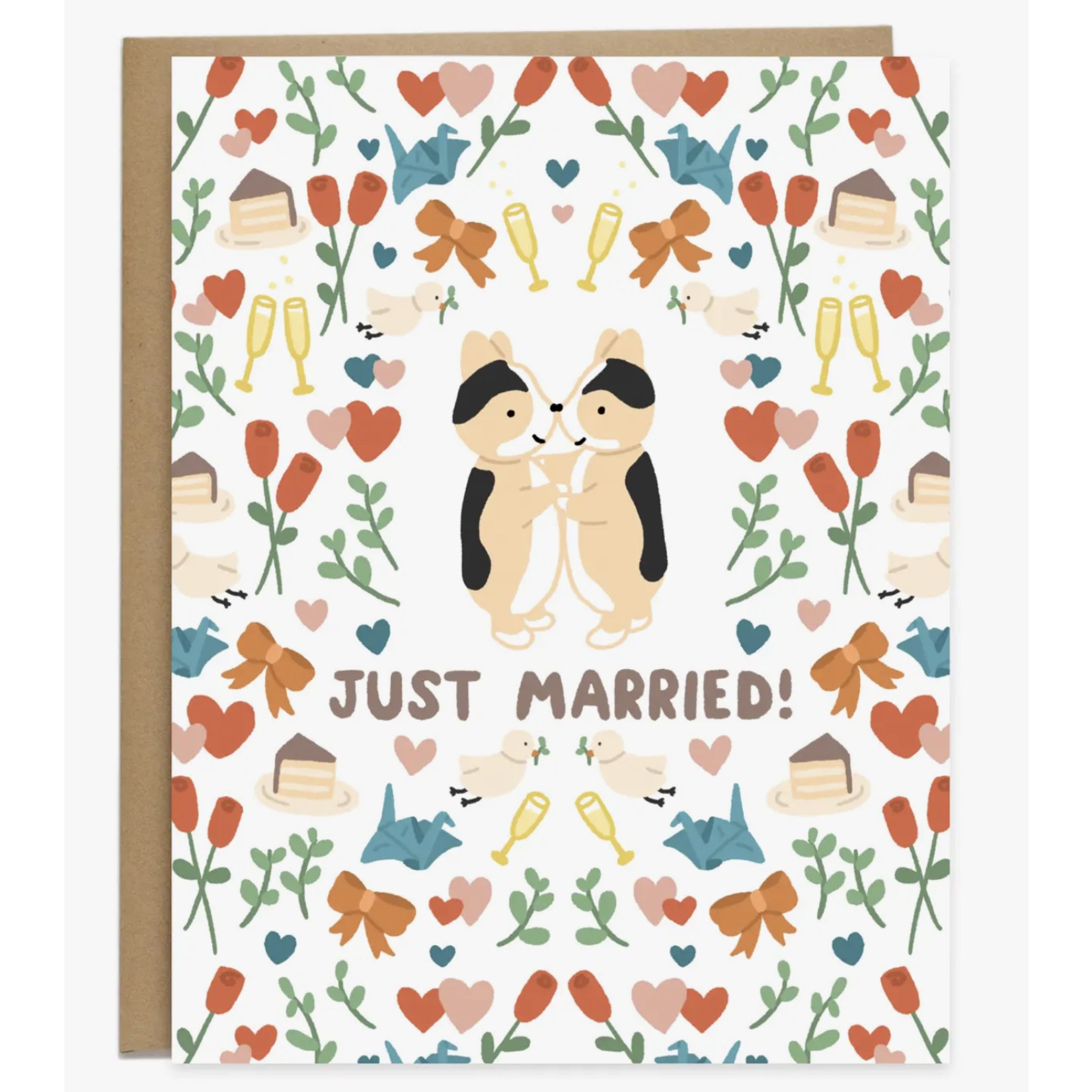 Tiffbits Just Married Autumnal Wedding Pattern Card