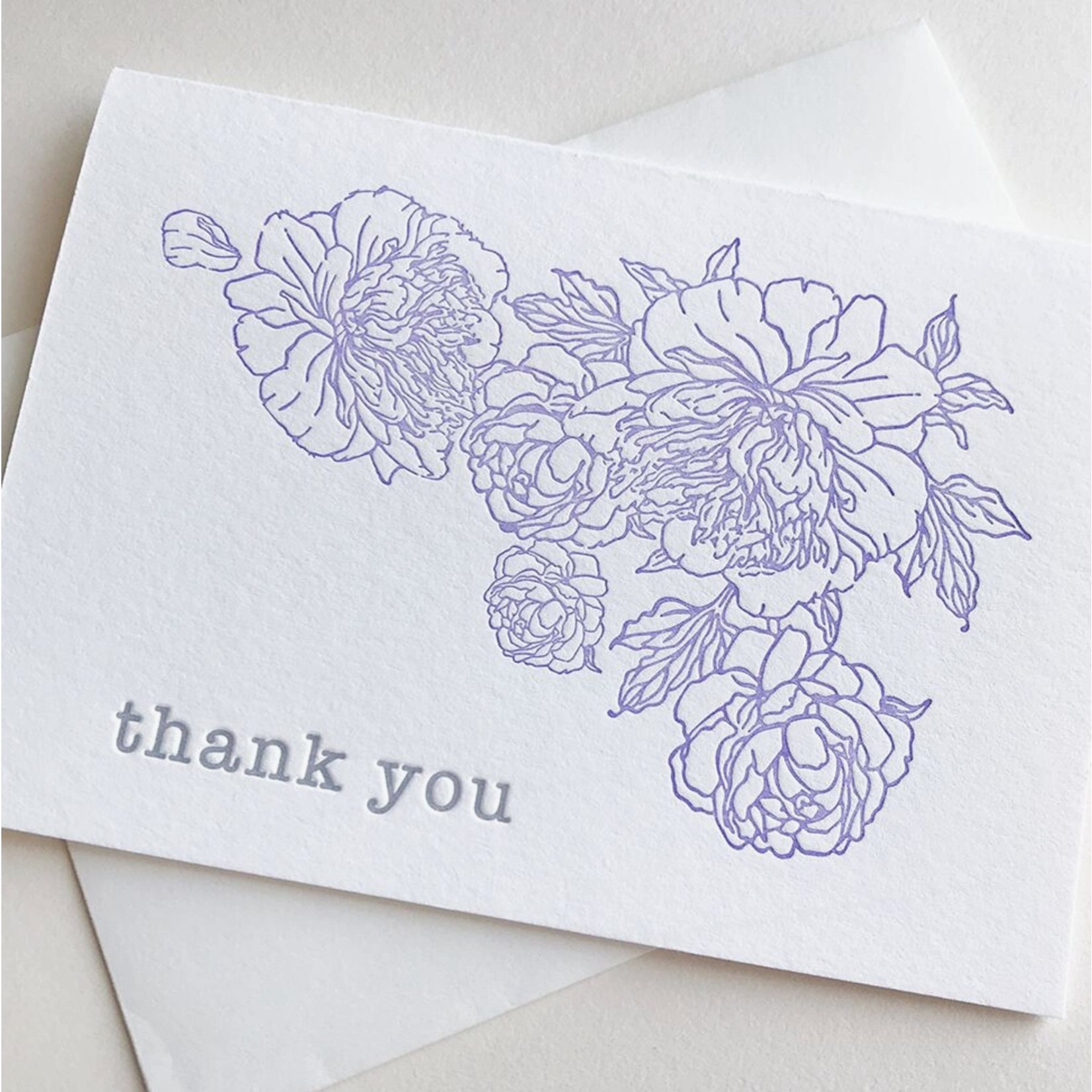 Steel Petal Press Lavender Peony Thanks