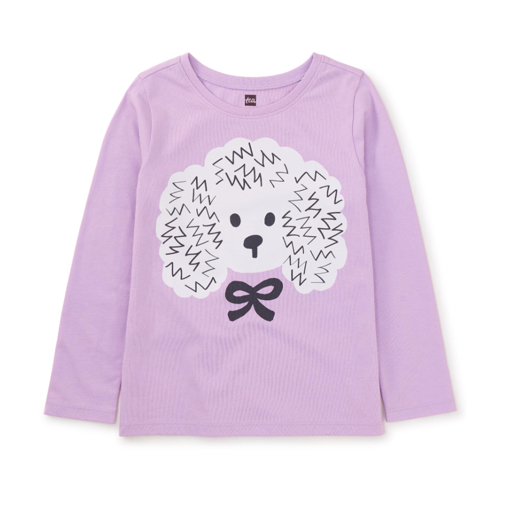 Tea Collection Poodle and Bow Graphic Tee-Sheer Lilac