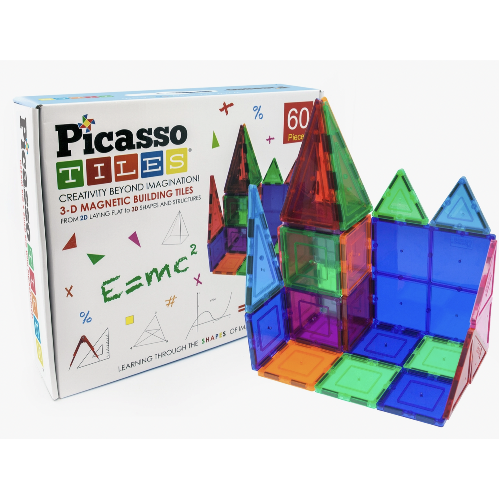 Picasso Tiles 60 Piece Set Magnetic Building Tiles