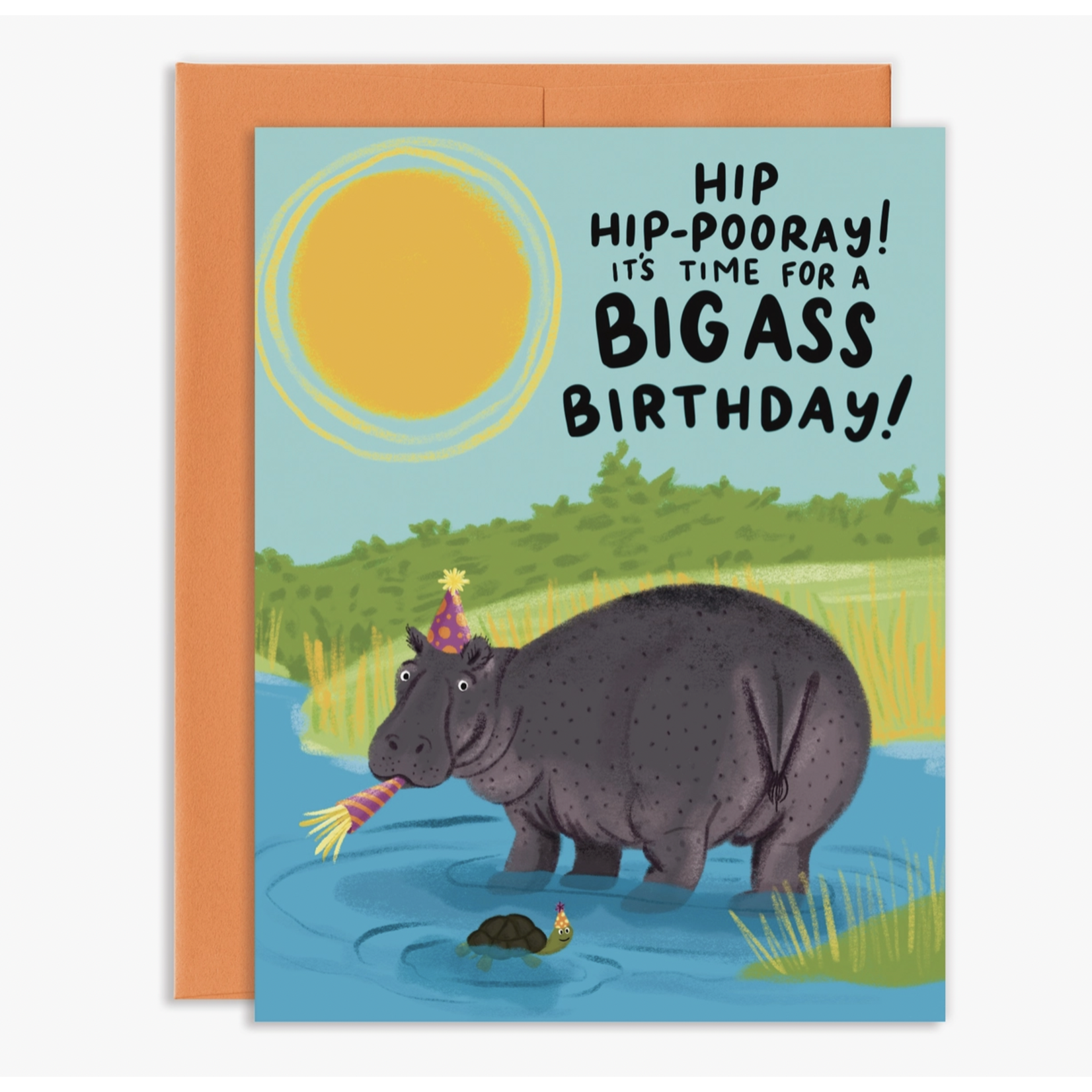 Grey Street Paper Big Ass Birthday Hippo Greeting Card