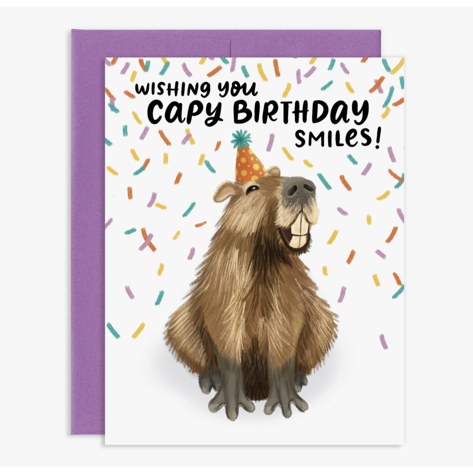 Grey Street Paper Capybara Smiles Birthday Greeting Card