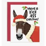 Grey Street Paper Kick Ass Christmas Donkey Greeting Card