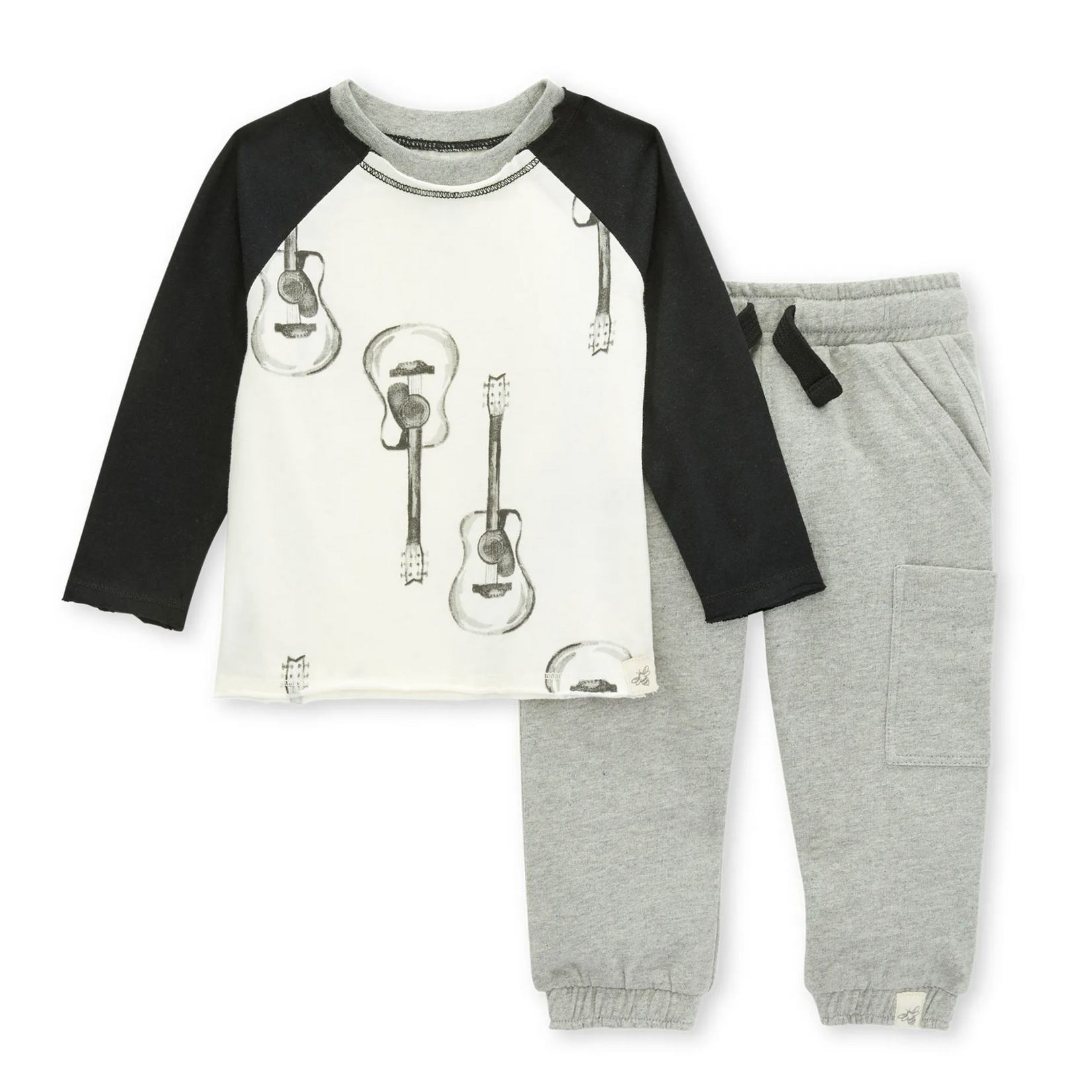 Burt's Bees Accoustic Guitar Tee & French Terry Pant Set