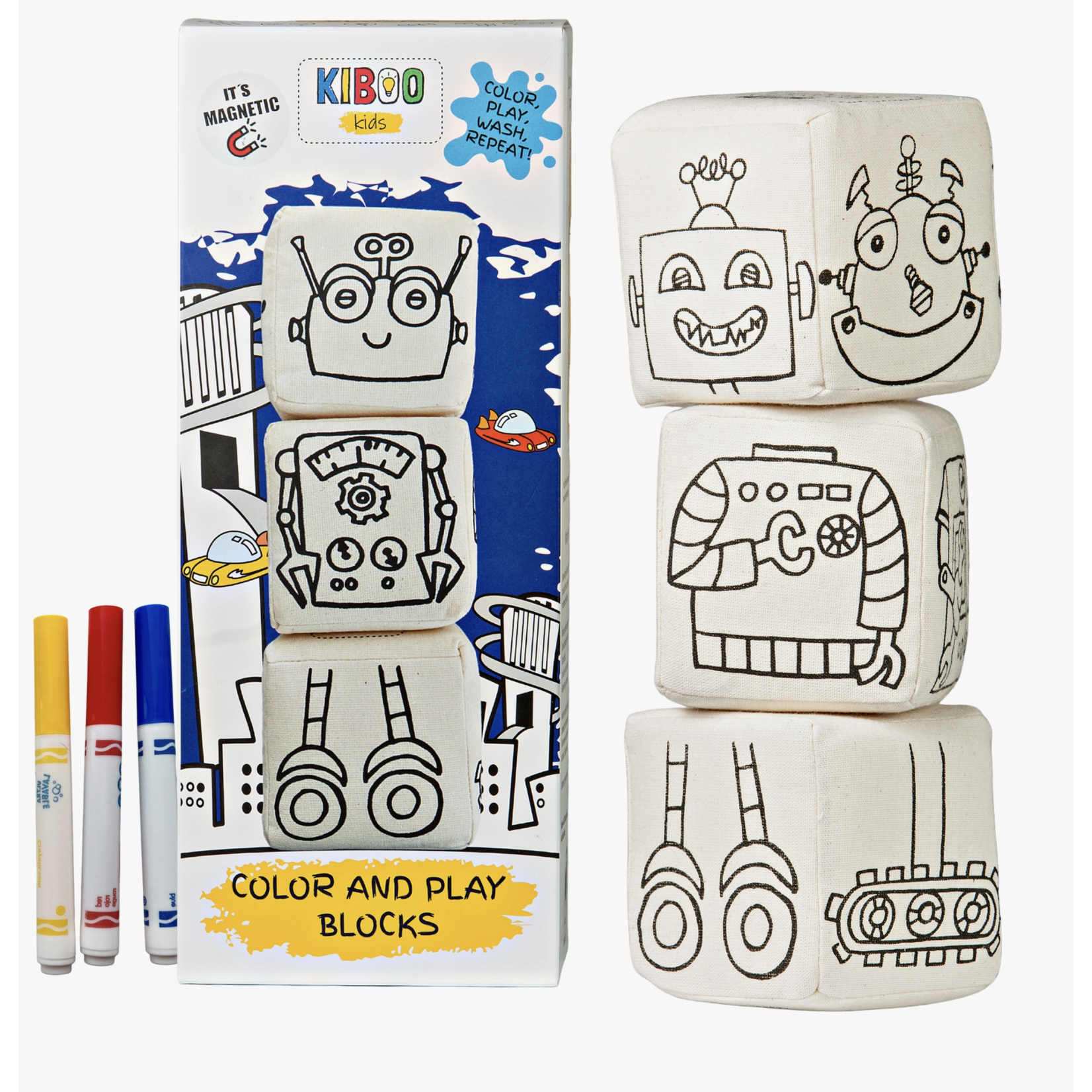 Kiboo Kids Kiboo Blocks with Magnets - Robot Set