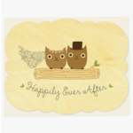 Night Owl Paper Goods Mr & Mrs Hoot Wood Congratulations Card