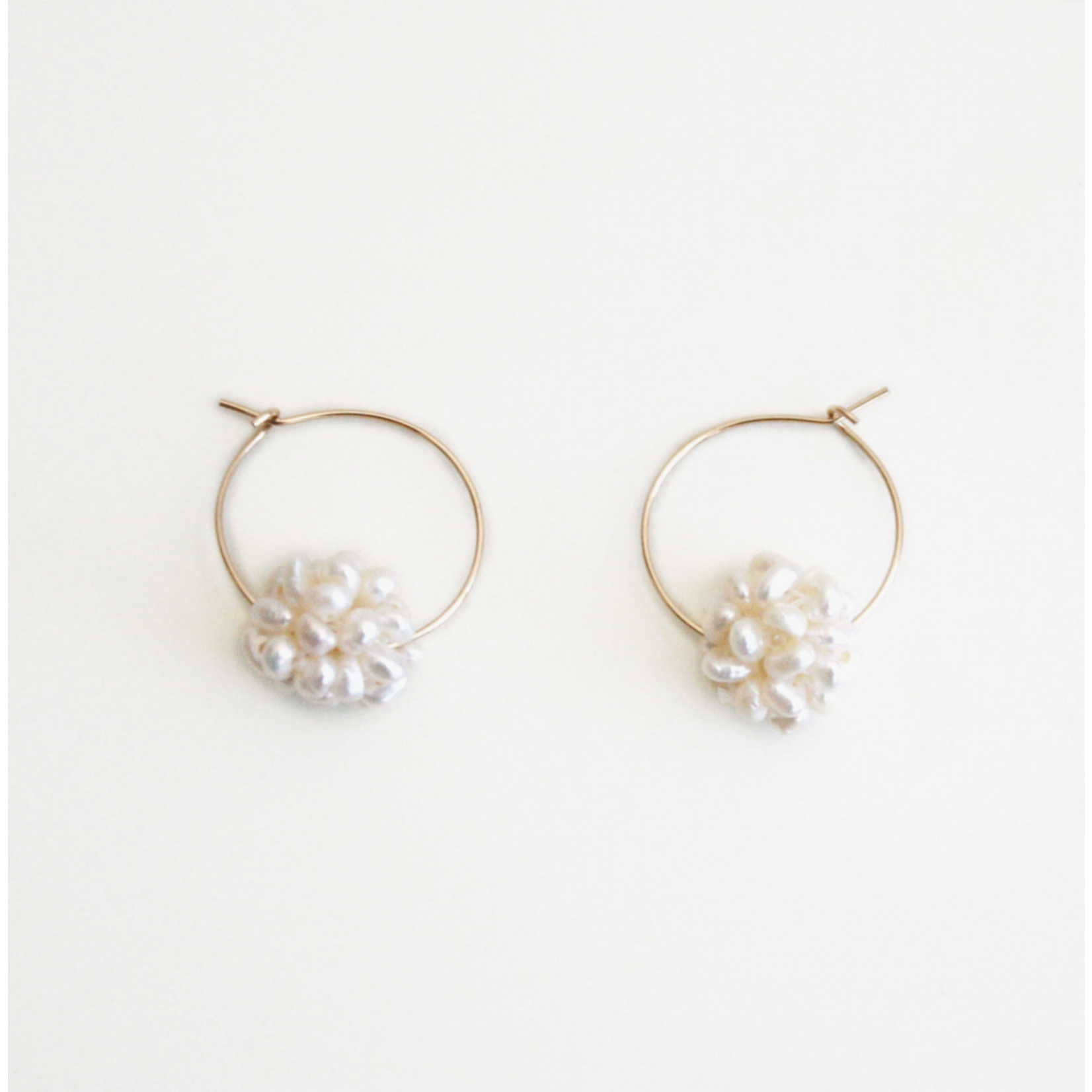 Hooks & Luxe Pearl Ball Hoop Earrings
