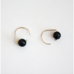 Hooks & Luxe Short Hook Earrings - Black Onyx