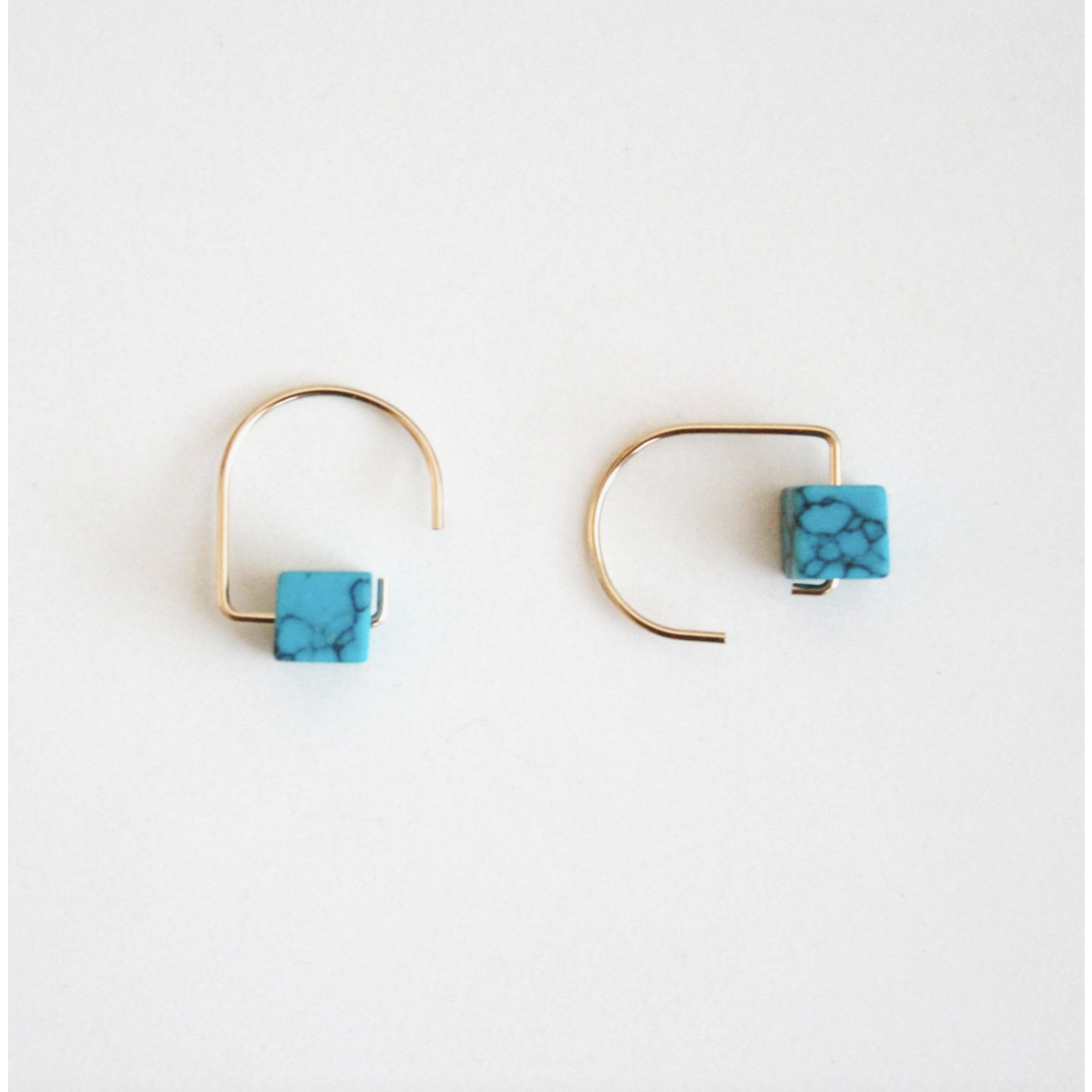 Hooks & Luxe Short Hook Earrings - Turquoise