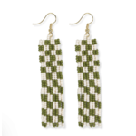 Ink +Alloy Harriet Gingham Earrings-Avocado