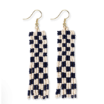 Ink +Alloy Harriet Gingham Earrings-navy