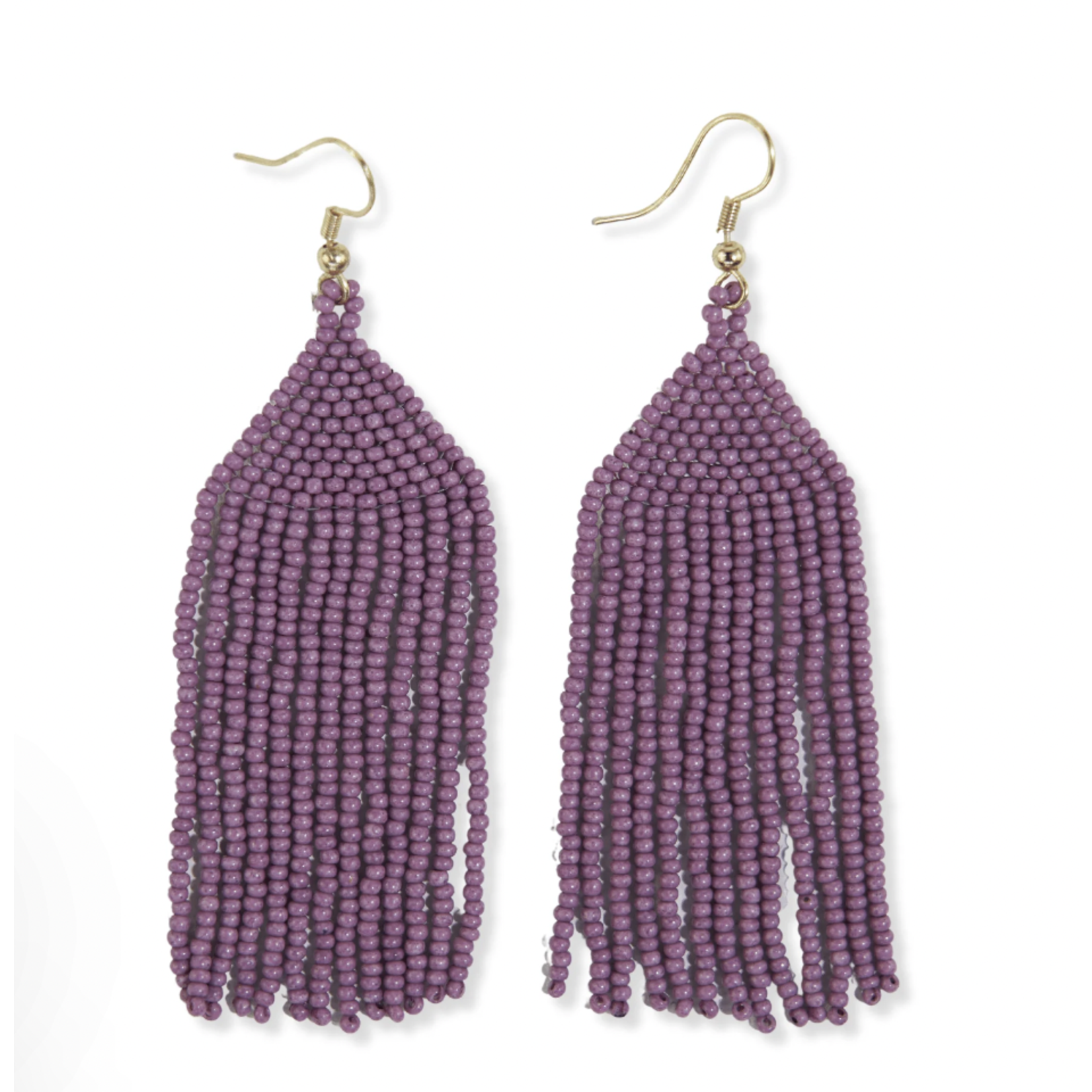Ink +Alloy Michele Solid Beaded Fringe Earrings Lilac