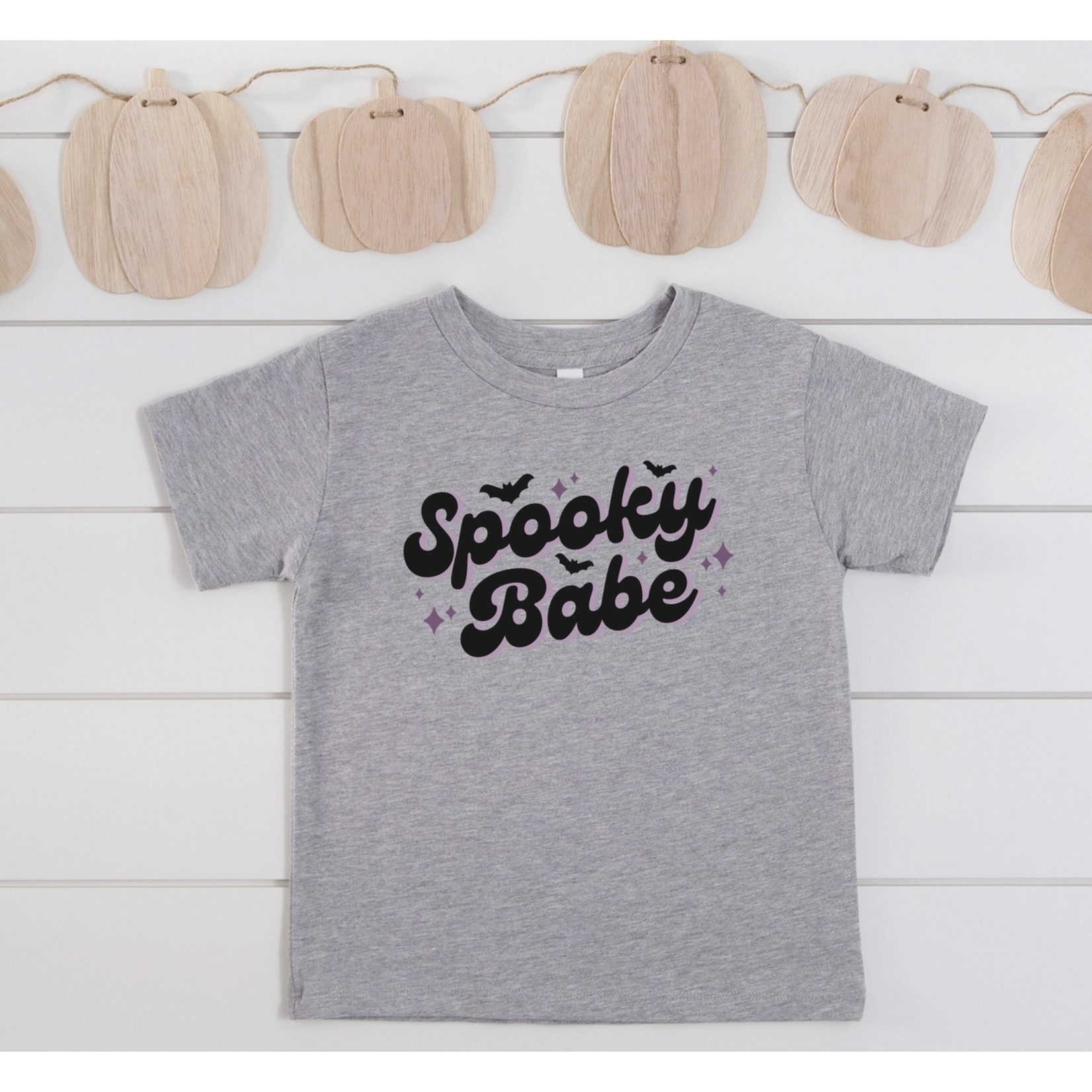 The Juniper Shop Spooky Babe Toddler Tee-Multi Color/Heather Grey