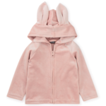 Tea Collection Bunny Ears Velour Baby Hoodie-Cameo Pink