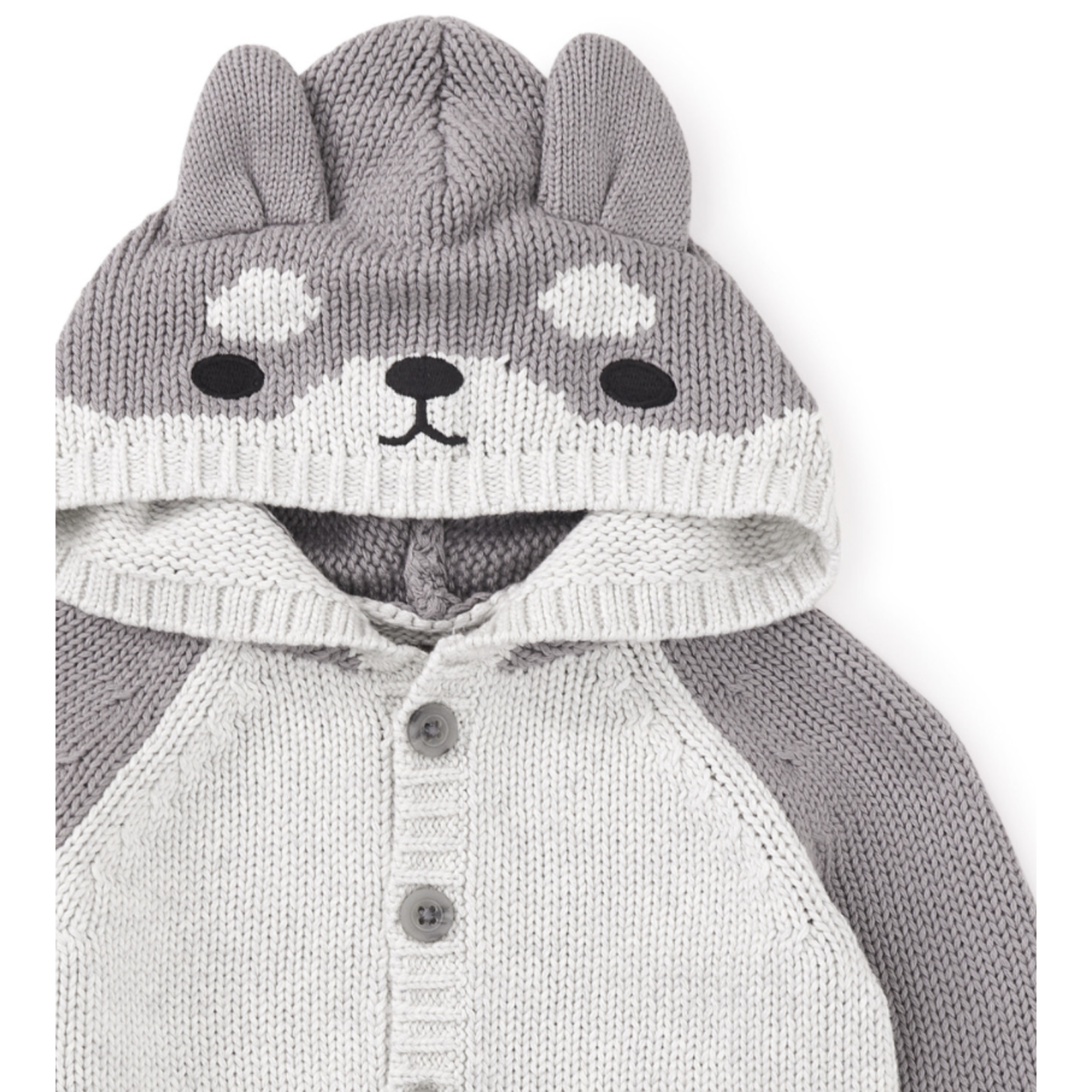 Tea Collection Husky Ears Baby Cardigan-Lt Grey Heather - FINAL SALE