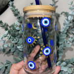 Acential Drinkware Evil Eye Can Glass Set