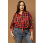 Gilli Maisey Plaid Top-Red-FINAL SALE