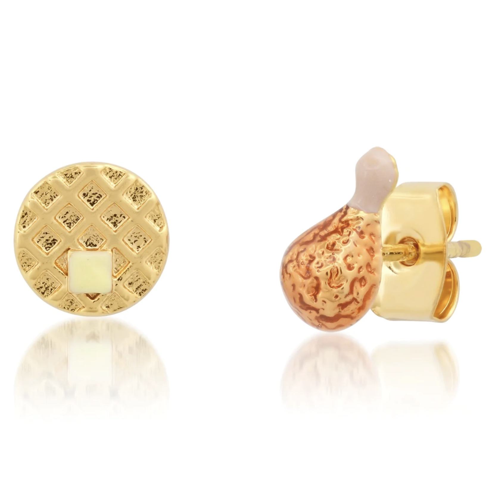 tai Mix and Match Post earrings - Chicken drumstick with waffle