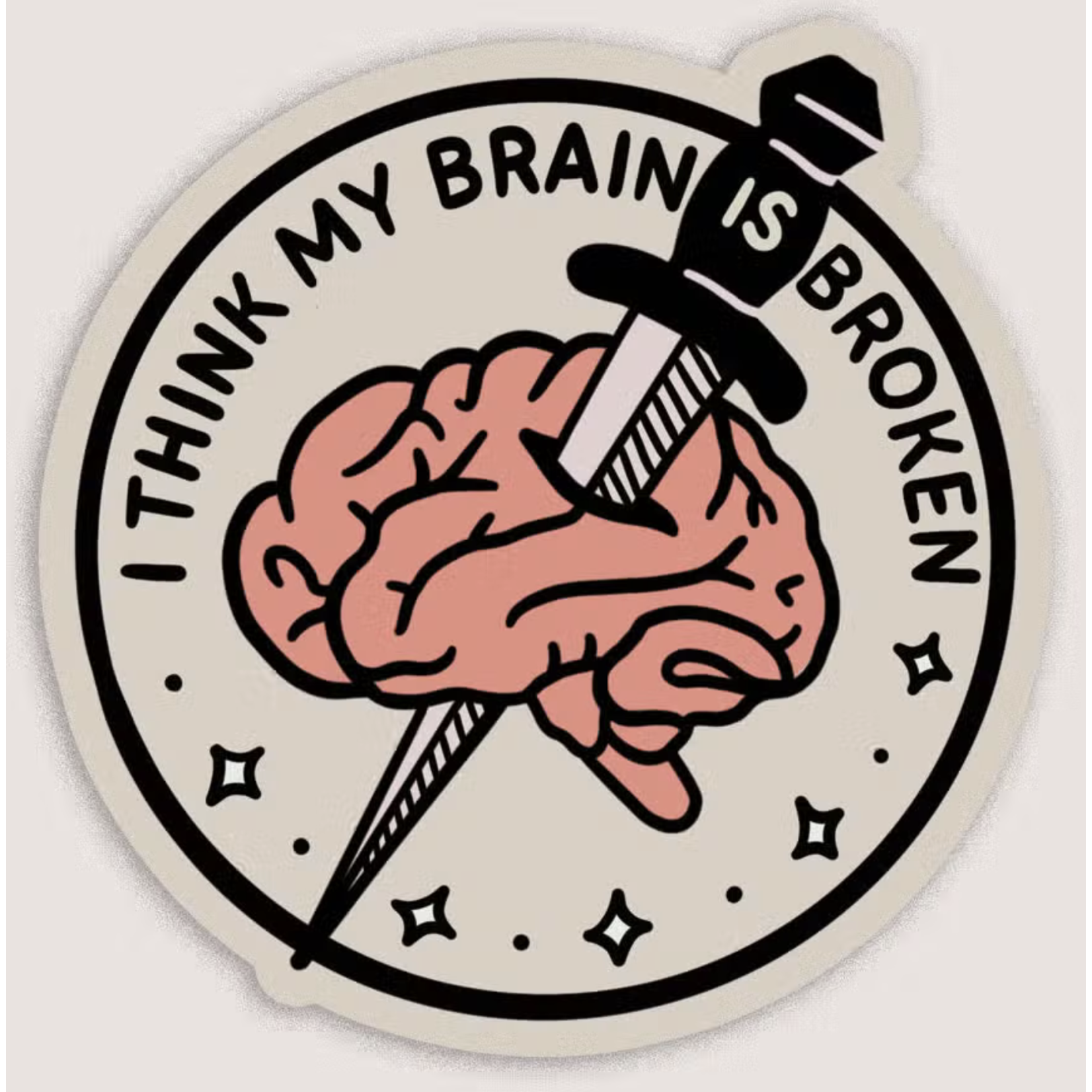 Stay Home Club Brain is Broken Sticker