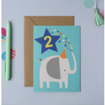 Mifkins Age 2 Blue Kid's Birthday Card