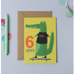 Mifkins Age 6 Croc Kid's Birthday Card