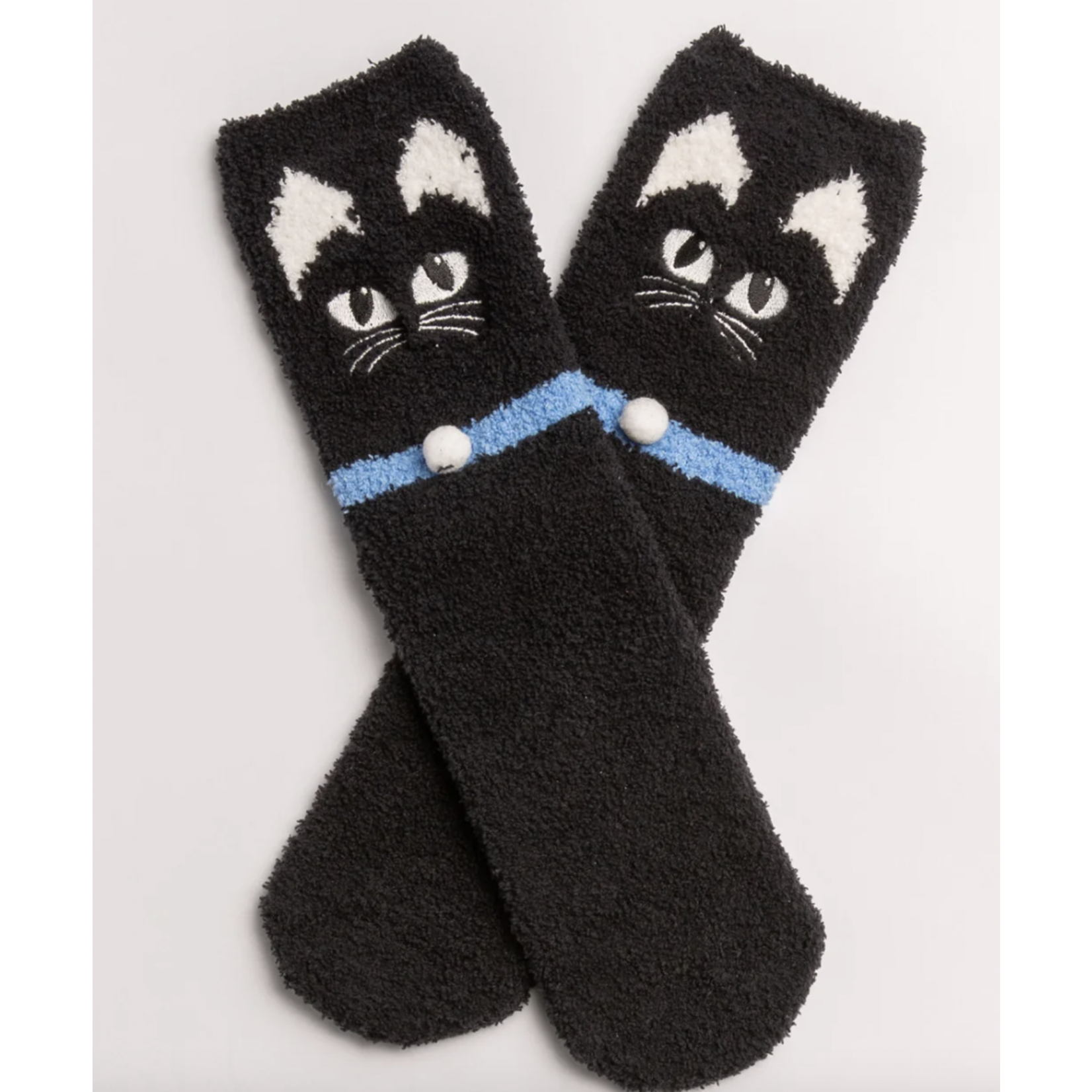 PJ Salvage Fun Socks-Charcoal Cat