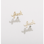 Larissa Loden Fuck Stud Earrings-Gold