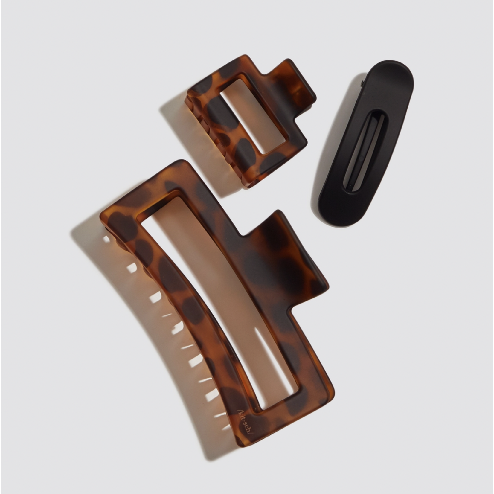 Kitsch Recycled Plastic Assorted Claw Clips- Rectangle Open Shape