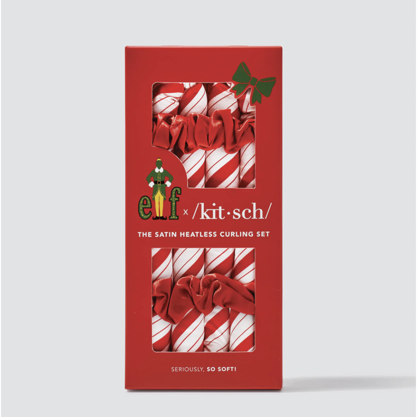Kitsch elf x kitsch Satin Heatless Set- Candy Cane