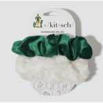 Kitsch elf x kitsch Scrunchies 2pc - White & Green