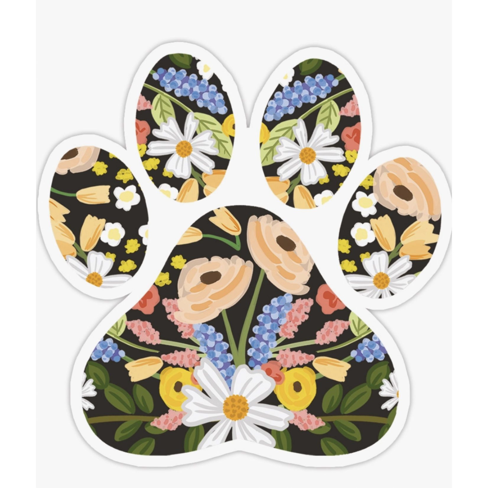 Bloomwolf Studio Floral Paw Vinyl Sticker