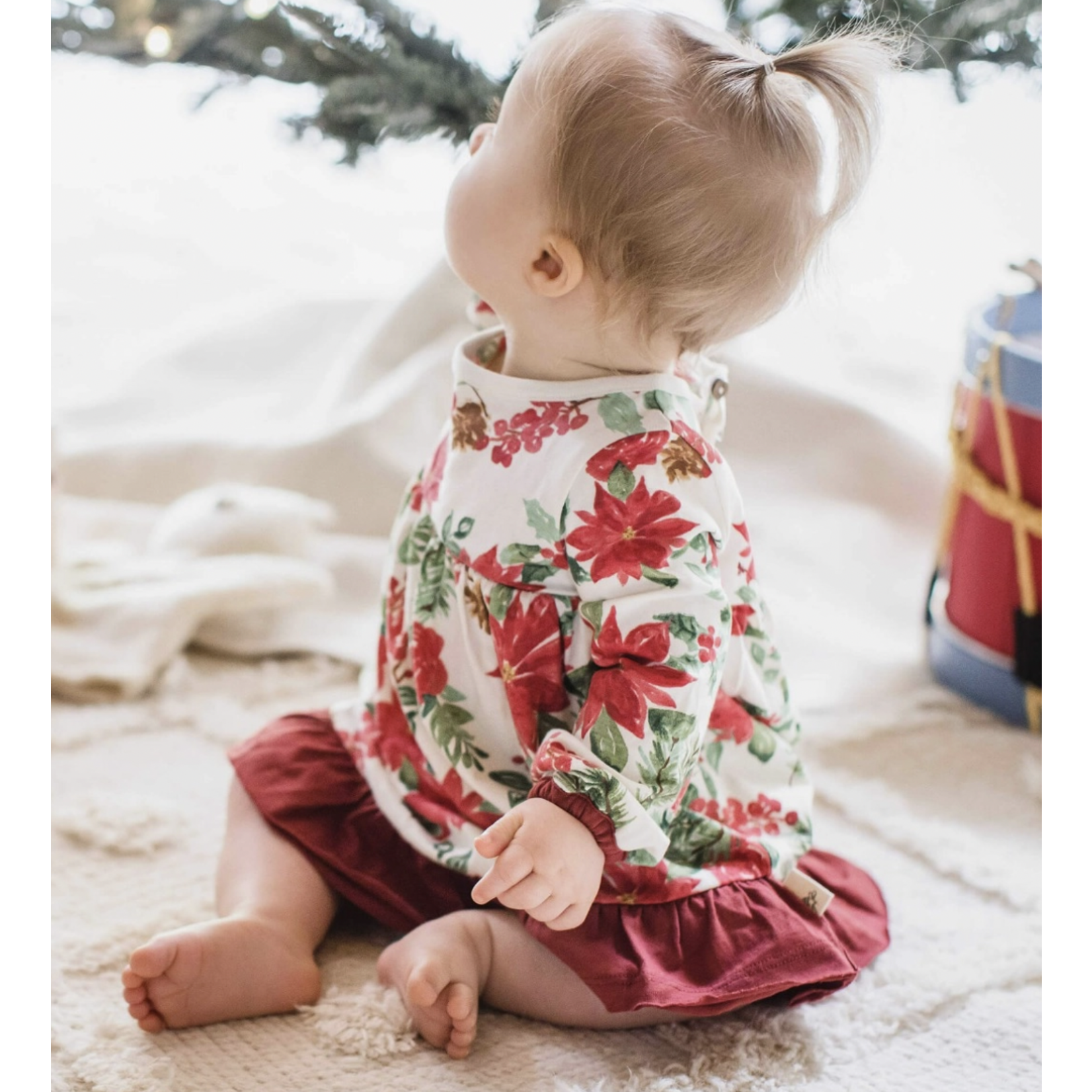 Burt's Bees Holiday Dress & Diaper Cover -Eggshell