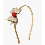 Sweet Wink Gold Reindeer Christmas Bow Headband
