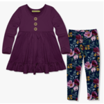 Millie Loves Lily Plum Babydoll Top & Fall Petals Leggings